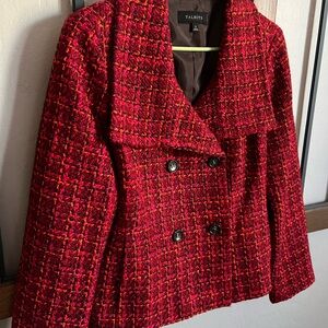 Tweed jacket, Talbots, women size 12, reds